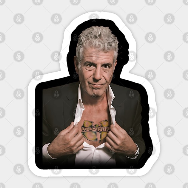 Anthony Bourdain Wu Sticker by misuwaoda